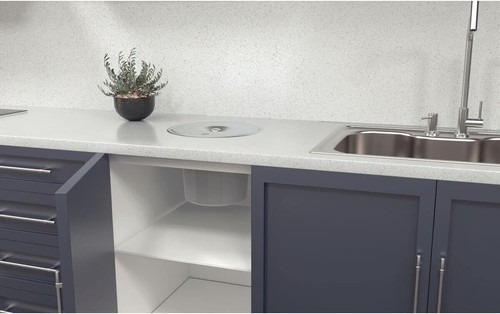 Tramontina Kitchen Waste Bin Built In with Lid Food Compost Worktop Integral 8L - Picture 18 of 27