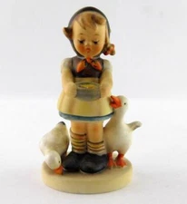 Goebel Hummel Be Patient Figurine TM4 Girl Feeding Ducks Germany VERY GOOD COND