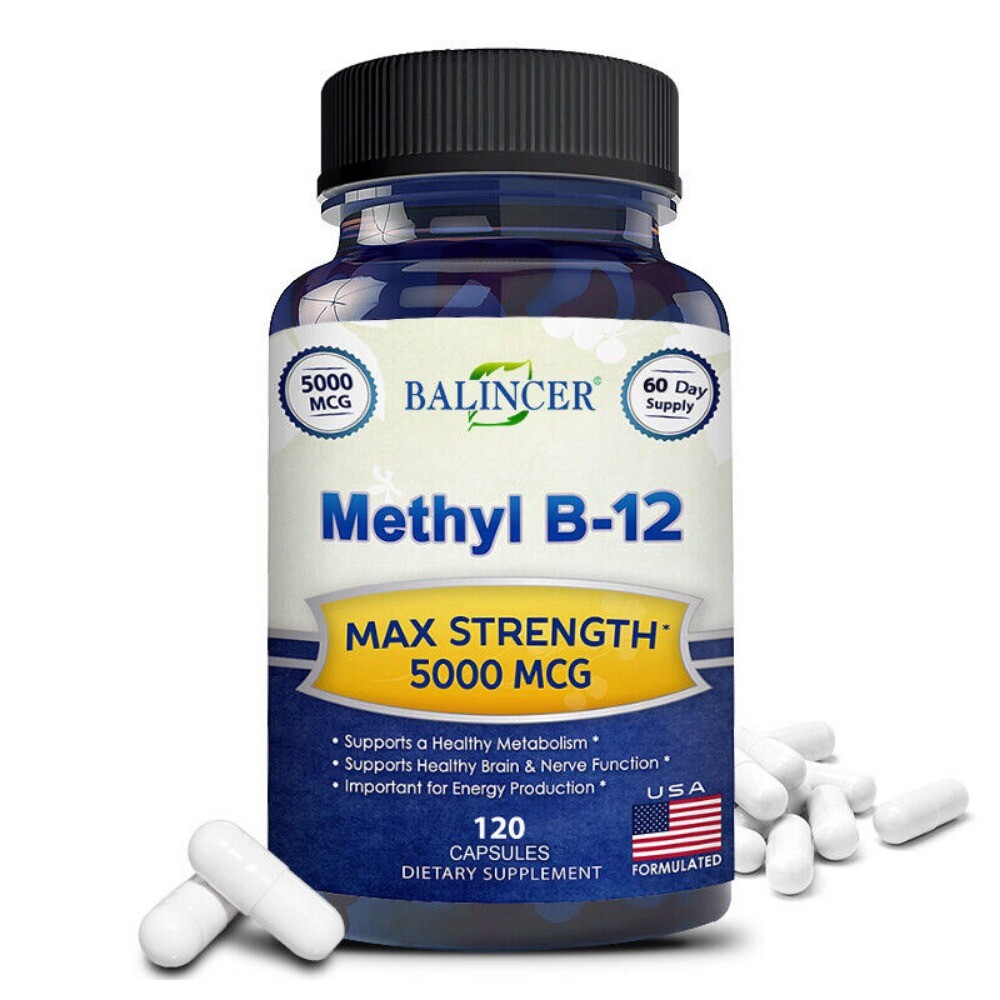 Cápsulas de Metil B12 de Alta Resistencia de 5000mcg Metilcobalamina Vitamina B12