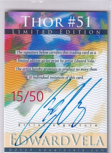 Thor Artist Signed Giclee Print Card #51 51/50 2024 Chris Hemsworth - Picture 2 of 2