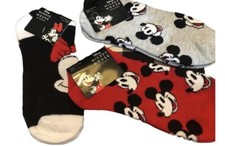 3 Pair Disney's Mickey Minnie No Show Socks Women's Size 4-10 Free Shipping