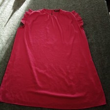 Shein Dress Womens 12 Hot Pink Ruffle Sleeve Causal Office Capsule