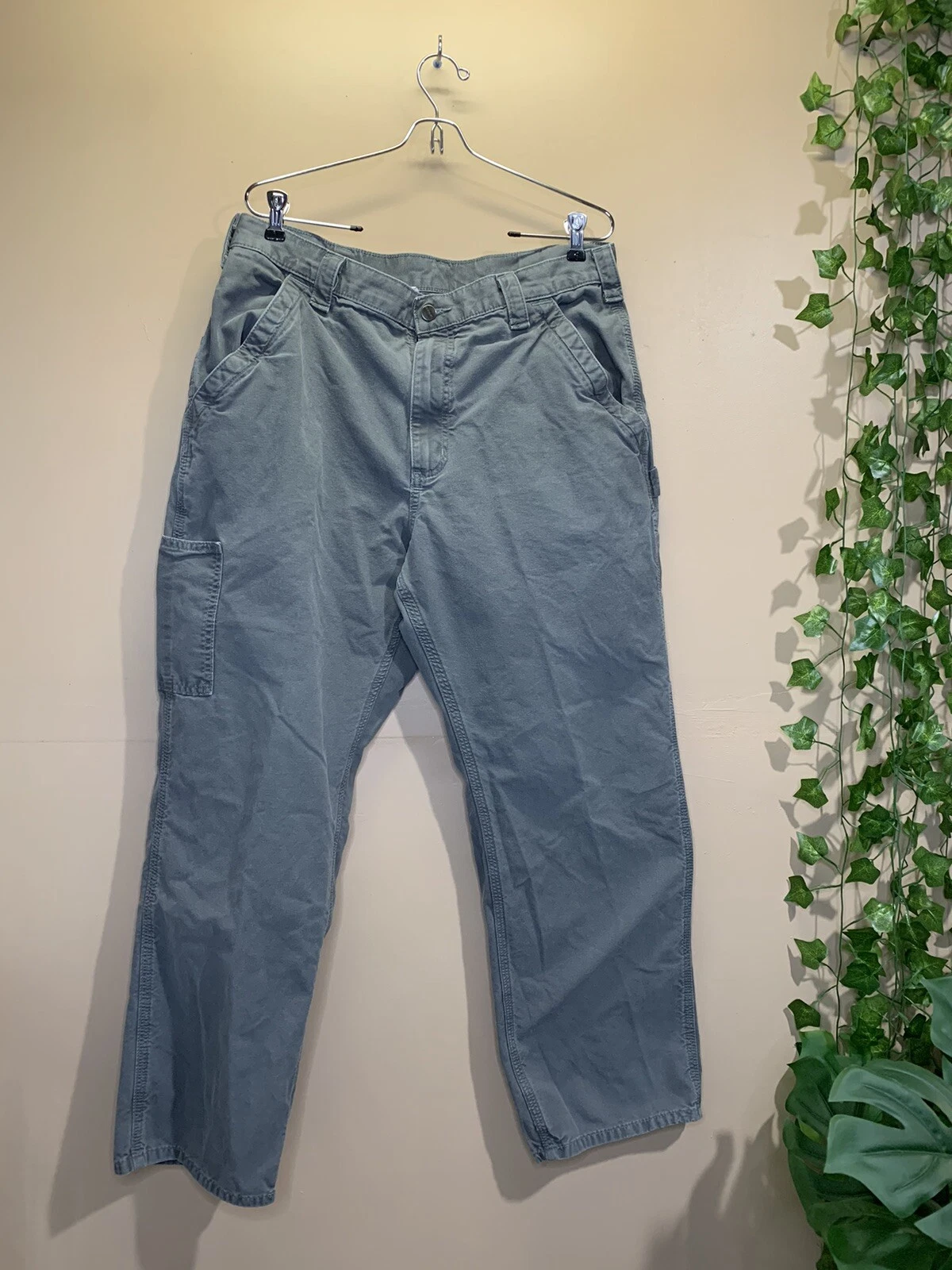 Carhartt Men's Size 36x30 Loose Original Fit Carpenter Work Pants B151-FAT Gray