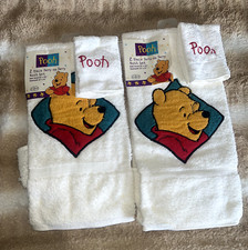 Set of 2 - Vintage 90's Winnie the Pooh Towel and Washcloth Sets
