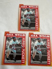 (3)  1990 TOPPS ALL-STAR KIRBY PUCKETT # 391 BASEBALL CARDS (TWINS)