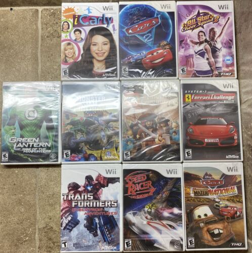LOT OF 10 SEALED Nintendo Wii Games Lego Pirates Of Caribbean, Cars, Monster Jam