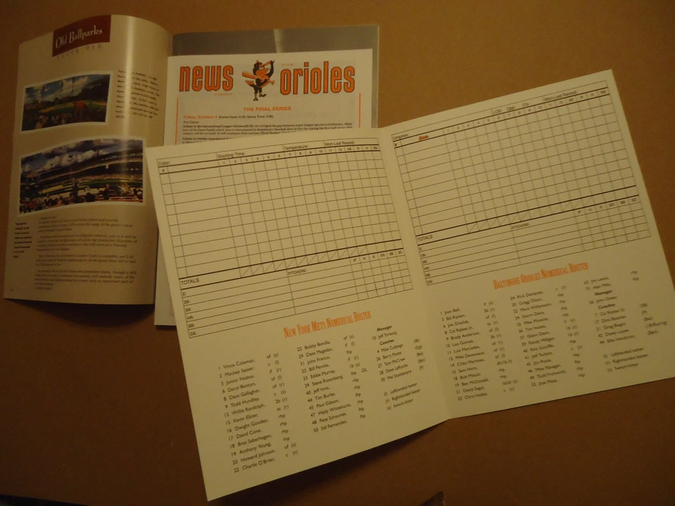 Baltimore Orioles final game program Memorial Stadium & first game Camden Yards - Image 2 of 2