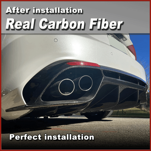 For Alfa Romeo Giulia Base 952 2017-20 REAL Carbon Rear Bumper Diffuser Spoiler - Bild 5 von 14