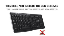 (NO USB RECEIVER) Logitech K270 Wireless Keyb...