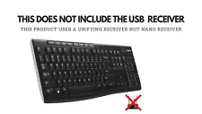 (NO USB RECEIVER) Logitech K270 Wireless Keyboard Windows/MAC Full Number Pad