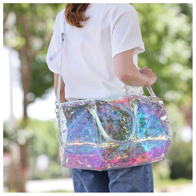 Holographic Transparent Bag Women Handbag Sac Holo Laser Prism Travel Bag  2021