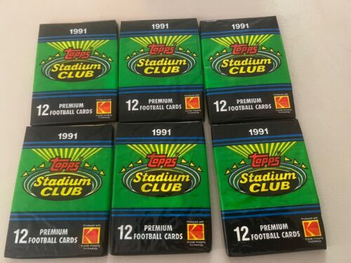 1991 Topps Stadium Club Football 6 Packs from Fresh Box. Possible Brett Favre RC - Picture 1 of 2