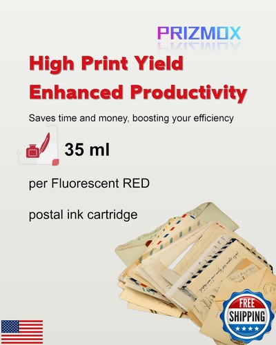 2-Pack 793-5 Red Fluorescent Ink Cartridge Replacement for Pitney Bowes 793-5 - Picture 4 of 5