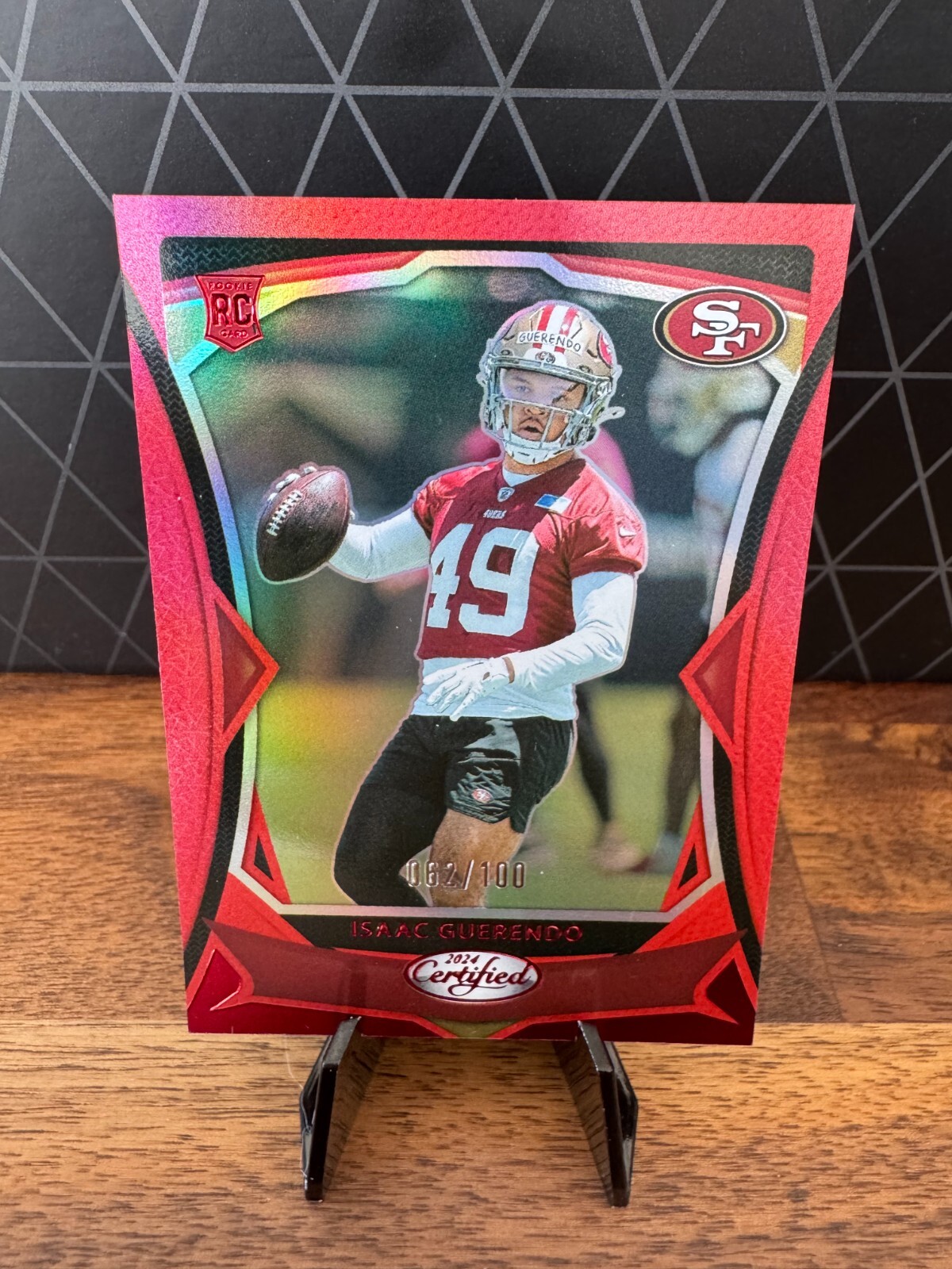 Isaac Guerendo 2024 Panini Certified RC Rookie RED /100 Mirror #197 49'ers