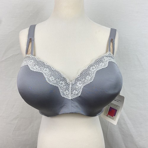 Sujetador Paramour 42DD Encaje Borde Brillante Contorno Gris Sin costuras Blanco Soporte de Elevación - Imagen 2 de 14