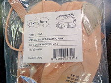 REVOLUTION STRETCH BALLET SHOES CLASSIC PINK STYLE 160 Size 9.0 child