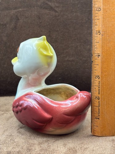 1950s 5" Shawnee Pottery DUCK Planter Ceramic Nursery Florist Gift Decor CRACK - Picture 16 of 18