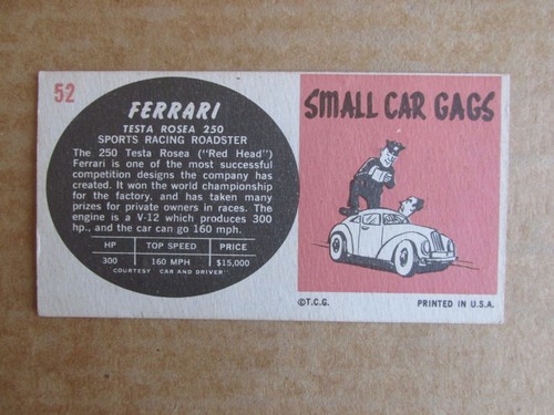 1961 TOPPS SPORTS CARS CARD SINGLES COMPLETE YOUR SET PICK CHOOSE - Picture 77 of 97