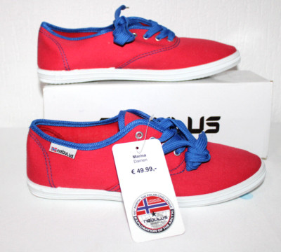 NEBULUS Damen Sommerschuhe Sneaker Marina Rot mit Blaue akzente  NEU Gr:40