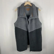 KoolaBurra By Ugg Super Soft Sherpa Teddy Fuzzy Open Front Vest Jacket Large