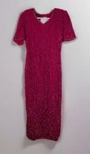 Vintage 80s Mark & John by Sam Beaded silk maxi dress sz M formal wedding barbie