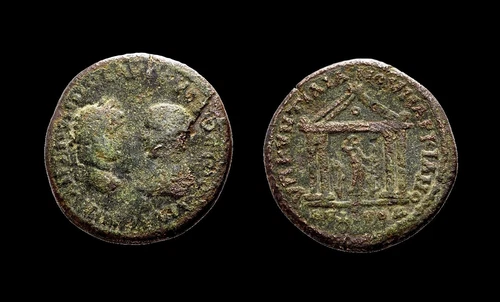 CARACALLA & JULIA DOMNA Pentassarion (AE27) Markianopolis - Moesia Inf.
