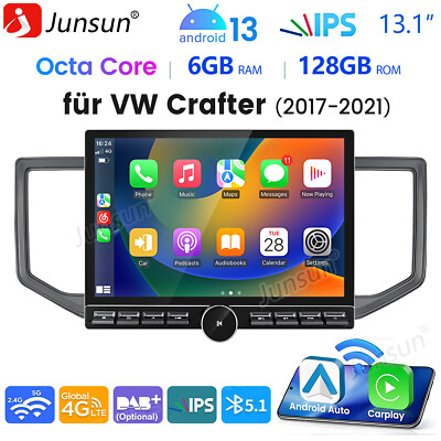 13.1'' Carplay Android 14 Autoradio GPS NAV für VW Crafter 2017- 2021 SWC 6G+128G