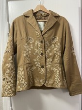 Paparazzi Jacket Womens M Floral Embroidered Studded Lined Boho Festival Cowgirl