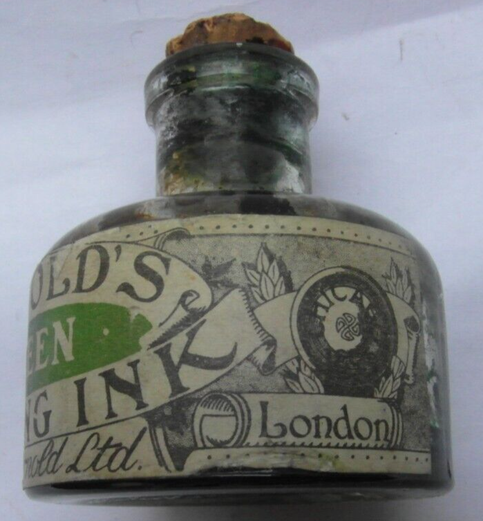 P & J ARNOLD'S GREEN WRITING INK LABELLED CHEMISTS LONDON INK BOTTLE eBay