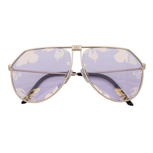 DOLCE & GABBANA DJ KHALED Aviator Pilot Stil Sonnenbrille DG 2248 Gold Lila - Bild 2 von 5