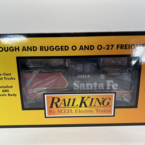 MTH RailKing 30-77378 Santa Fe Black Bonnet Ext. Vision Caboose New O #0014 Rare - Picture 16 of 18
