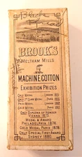 Antique Brooks Meltham Mills Black Glace Cotton Machine Thread Box of 12  #23107