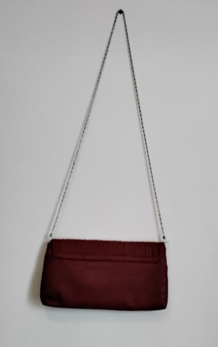 Okpta 1519426 Ok0973628 Clutch Bag Dark Red Faux Leather Satin 