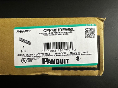 Panduit CPP48HDEWBL Mini-COM HD 48 Port Patchpanel mit erweitertem Beschriftungsbereich - 1 Stück