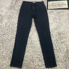 Levi's Premium Denim 721 Jean Women's Size 27x28 Black High Rise Skinny Stretch