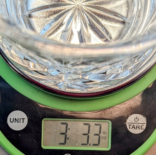 7.5" 24% Lead Crystal Diamond Cut Crystal Glass Ice Bucket/Wine Chiller VTG RARE - Picture 9 of 9