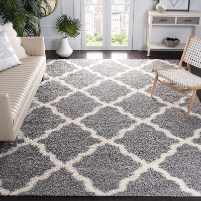 Safavieh Dallas Shag Collection Sgd257g Grey and Ivory Square Area