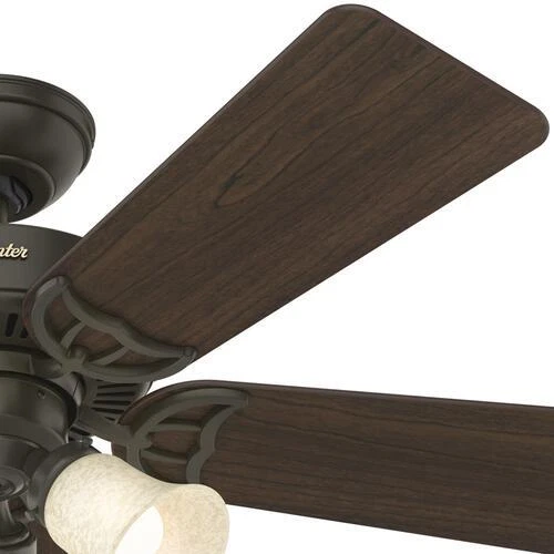 44" Small Room New Bronze Indoor LED Ceiling Fan Italian Amber Scavo Glass Light - Image 2 of 4