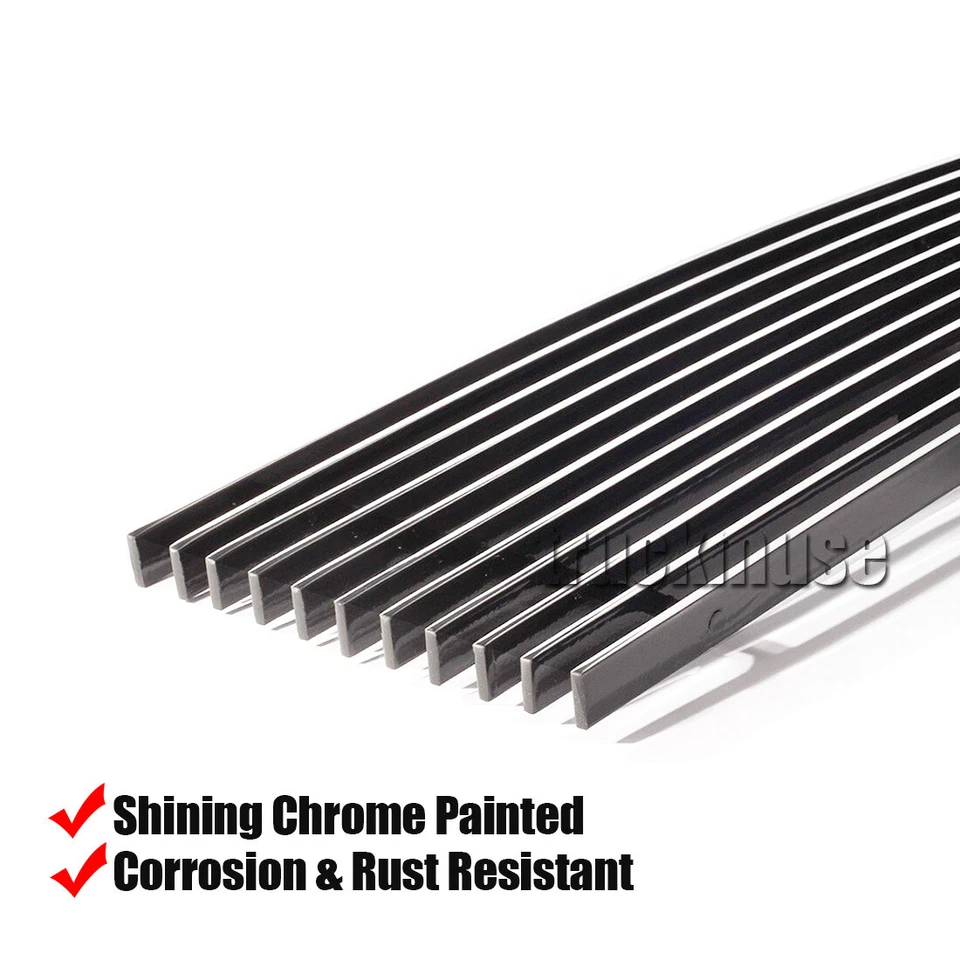  Fits 1994-98 Ford Mustang Front Chrome Main Upper Billet Grill Grille Insert Foto 3 de 4