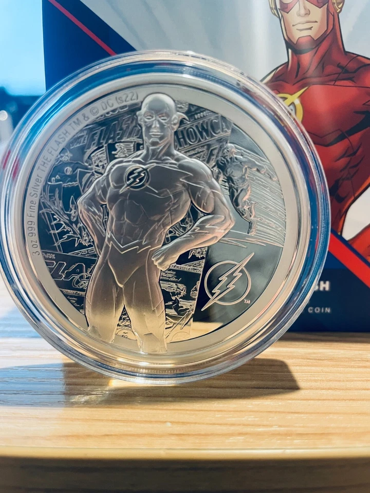Moeda à prova de prata Niue- 2022- DC Comics- The Flash - 3 oz  - Imagem 2 de 4