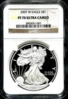 2007-W $1 Proof American Silver Eagle NGC PF 70 Ultra Cameo  BS162