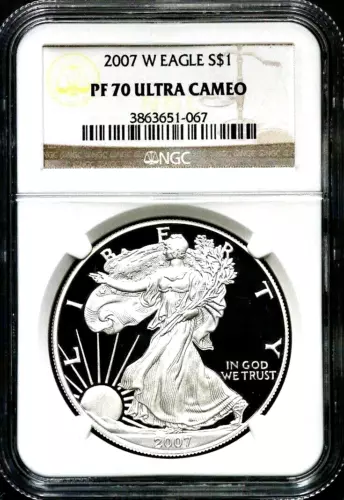 2007-W $1 Proof American Silver Eagle NGC PF 70 Ultra Cameo  BS162