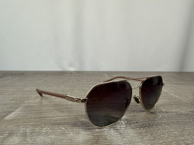 COACH Polarized Aviators Sunglasses In Light Gold Frame HC7053 L137 58/15/135 Coach HC 7053 L137 Sunglasses 922713 Light Gold 58-15-135  main image 2