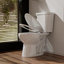 17" ADA Two-Piece Toilet, Elongated Bowl And Siphon Jet Flush 1.28 GPF, S-Trap