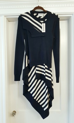 NWT MONSE 1.5K Striped Twisted Cardigan with Flare in Navy/White, XS/S - 第 4/10 張圖片