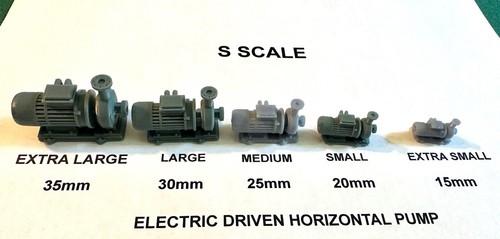 S Scale (1:64) Horizontal Pumps Set of 3 -  SME Platinum Series Museum Quality - Picture 1 of 17