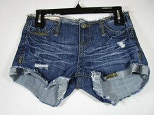 1St Kiss Juniors Size 1 Denim Shorts Heavy Stitching Distressed