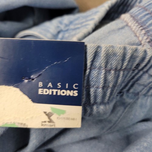 Basic Editions Jean Shorts Womens 24W Blue Denim Light Wash Elastic Waist - Picture 4 of 11