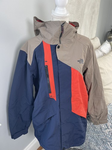 The North Face Jacket Blue Brown Dubs Insulated Color Block Snowboard Jacket Men - Picture 4 of 10