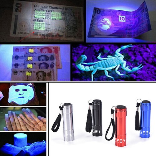 Lot De 6 UV Ultra Violet Blacklight 9 LED Lampe De Poche Lampe Torche Exterieur Etc 90986605